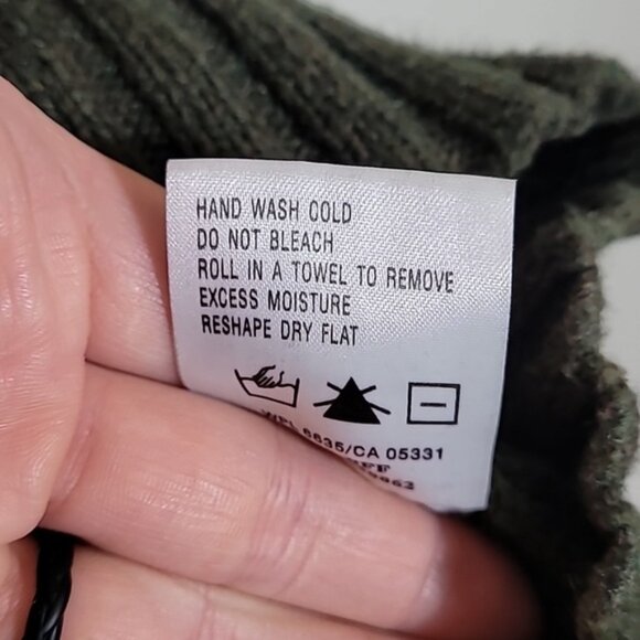 Vintage Woolrich Mens Chunky Knit Sweater Size L Olive Green Shawl Collar Wool - Picture 8 of 14